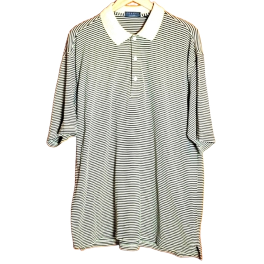 👕 LYLE & SCOTT L YELLOW & BLACK STRIPPED POLO